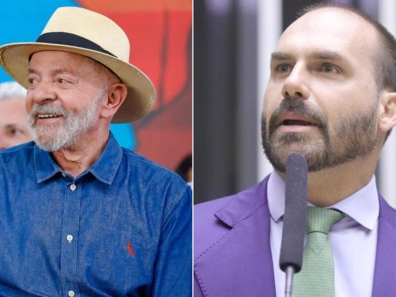 Lula chama Eduardo Bolsonaro de "moleque irresponsável" - Ricardo Stuckert/PR | Mario Agra/Câmara dos Deputados