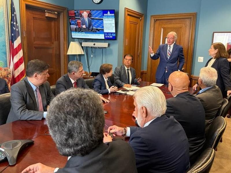 Comitiva brasileira é recebida por parlamentares dos Estados Unidos. - Ascom/Nelsinho Trad