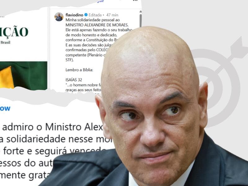 Autoridades se solidarizam com Moraes após sanção dos EUA. - Arte Congresso em Foco