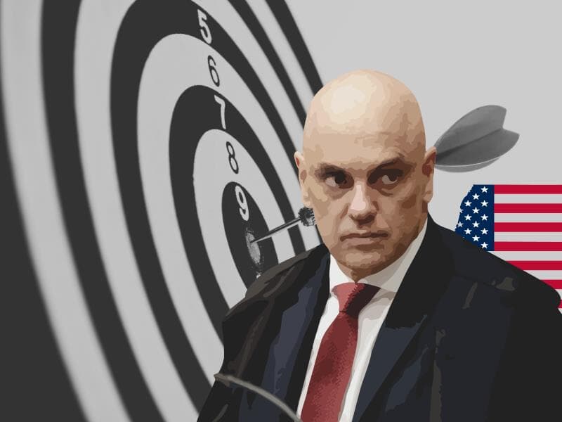 Sanções americanas a Moraes o bloqueiam no sistema bancário mundial. - Foto: Bruno Peres/Agência Brasil. Arte: Congresso em Foco
