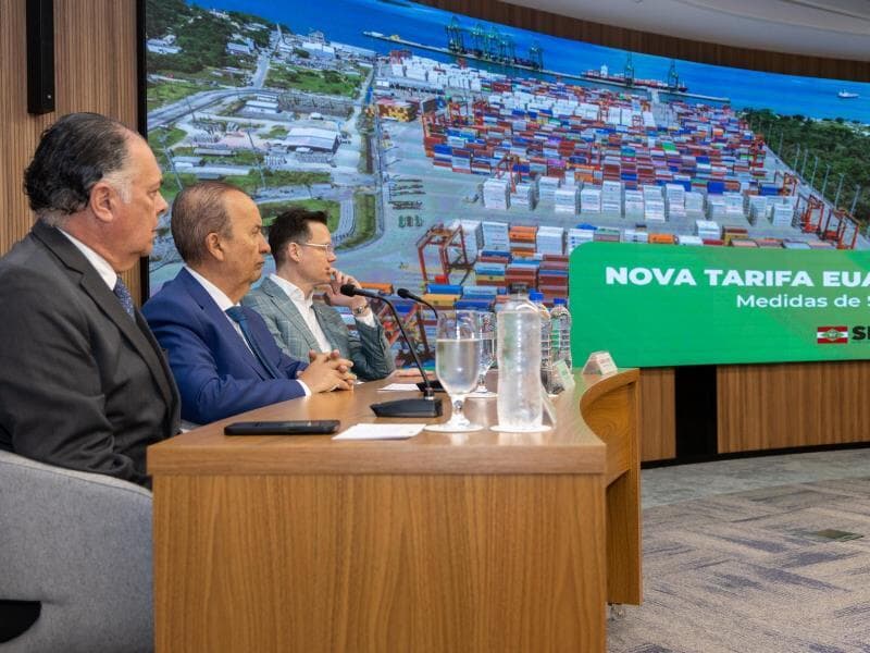 Governo de SC anuncia pacote de R$ 435 milhões para apoiar empresas afetadas pela nova tarifa dos EUA. - Roberto Zacarias/SecomGovSC