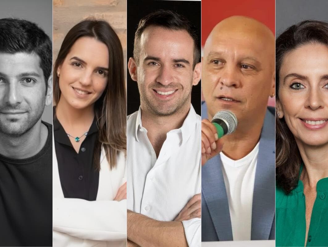 Da esquerda para a direita: Chico Mendez, Danielle Campez, Lucas de Aragão, Moisés Selerges e Patrícia Blanco. - Montagem Congresso em Foco