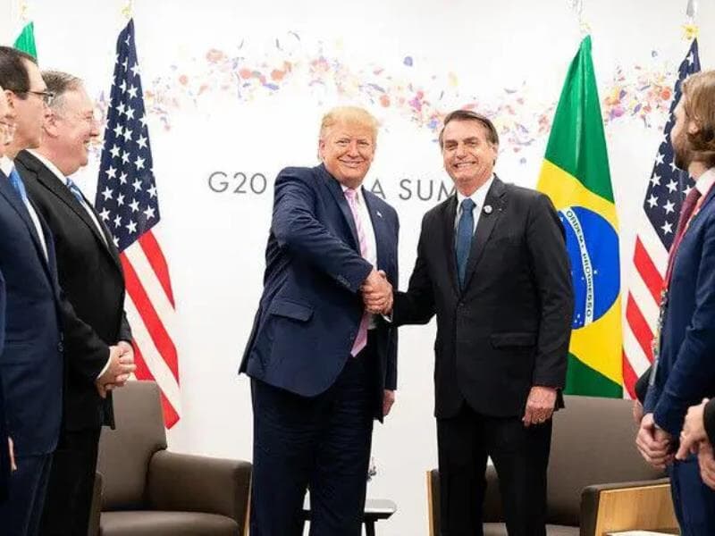 Donald Trump e Jair Bolsonaro em encontro em 2019. - Shealah Craighead/Casa Branca