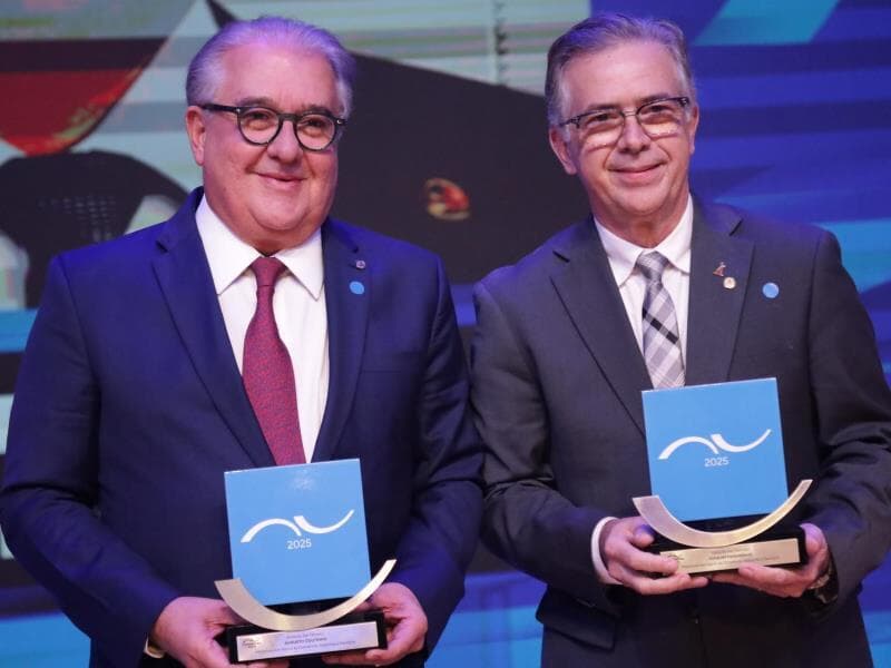 Senadores destaque na área de  Comércio, Indústria e Serviços por análise do júri técnico do Prêmio Congresso em Foco 2025. - Arte Congresso em Foco
