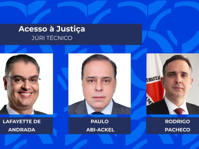 Parlamentares destaque na área de Acesso à Justiça por análise do júri técnico do Prêmio Congresso em Foco 2025. - Arte Congresso em Foco
