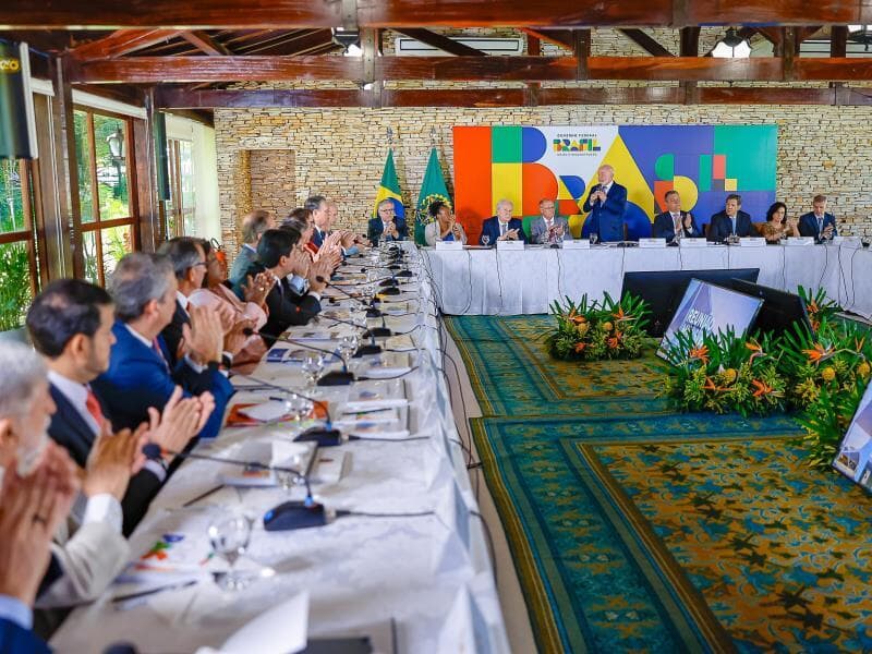 Lula na primeira reunião ministerial do ano, em janeiro, na Granja do Torto. - Ricardo Stuckert/PR