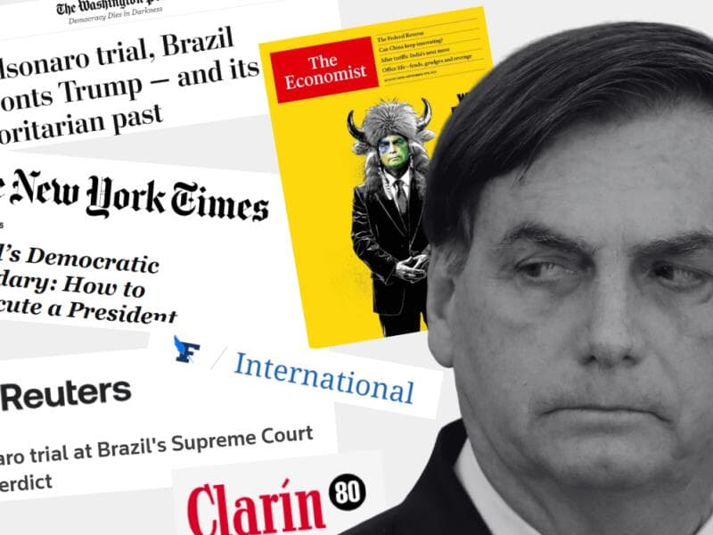 Imprensa internacional repercute julgamento de Bolsonaro no STF. - Marcelino/Reuters | Arte Congresso em Foco