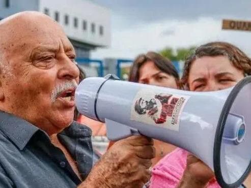 Frei Chico em ato pela soltura de Lula, quando o petista estava preso em Curitiba. - Ricaro Stuckert/PR