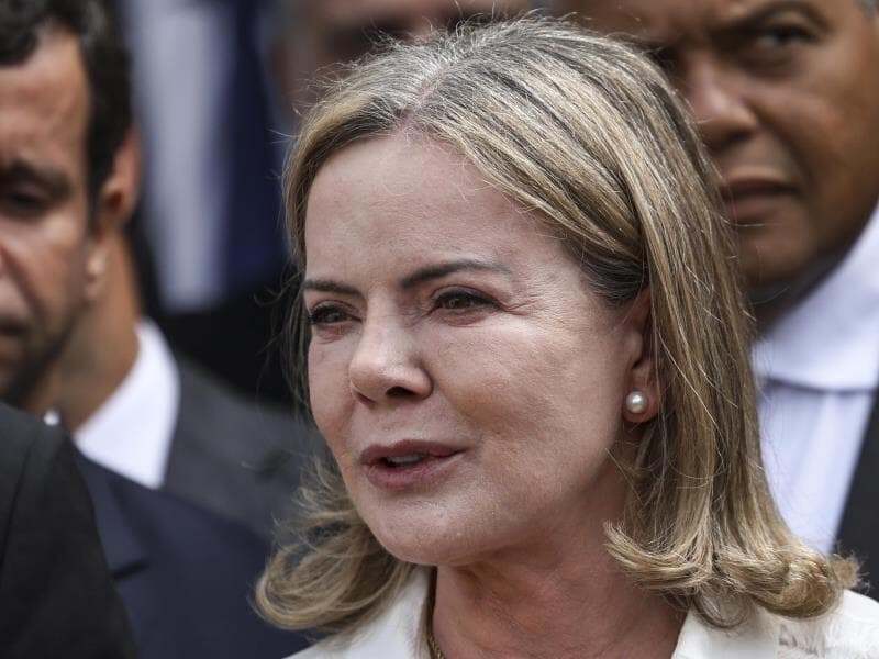 Gleisi voltou a cobrar a cassação de Eduardo Bolsonaro, que está nos EUA desde março. - Marcelo Camargo/Agência Brasil