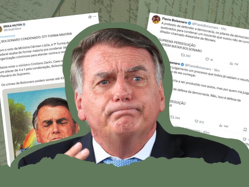 Parlamentares repercutem condenação de Bolsonaro. - Arte Congresso em Foco. Foto: Lula Marques/Agência Brasil