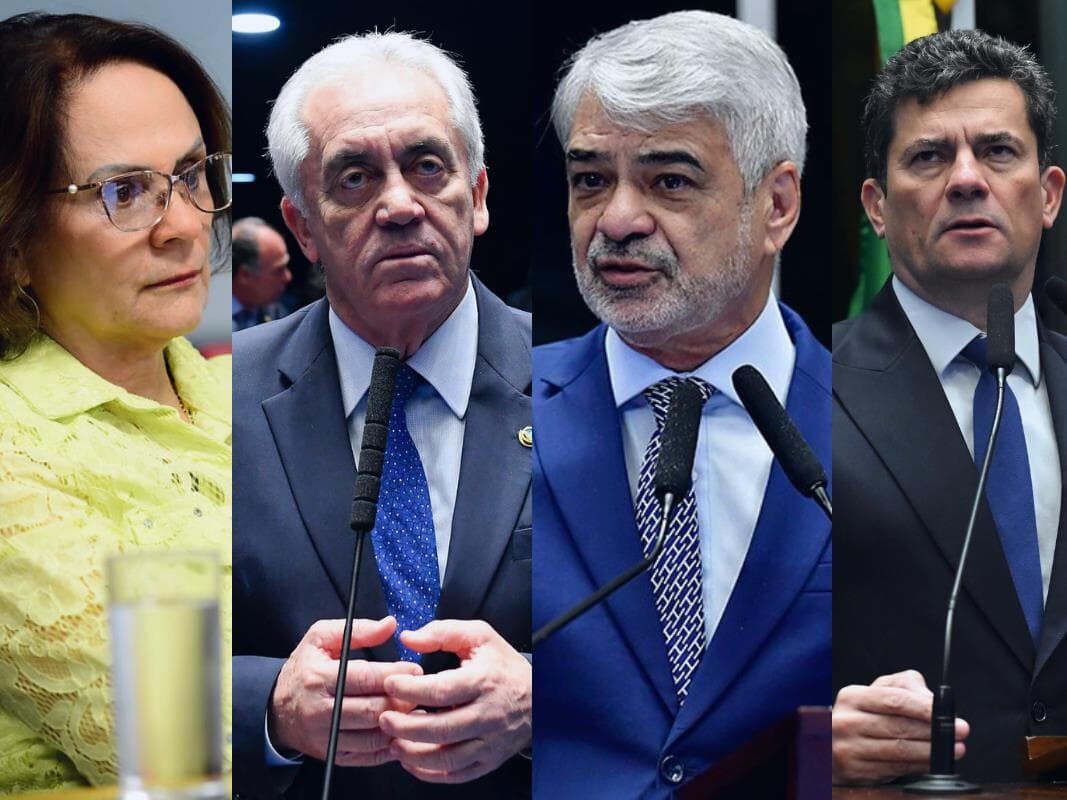 Damares, Otto, Humberto e Moro já se manifestaram contra a PEC da Blindagem. - Ascom/Damares Alves | Roque de Sá/Waldemir Barreto/Jefferson Rudy/Agência Senado
