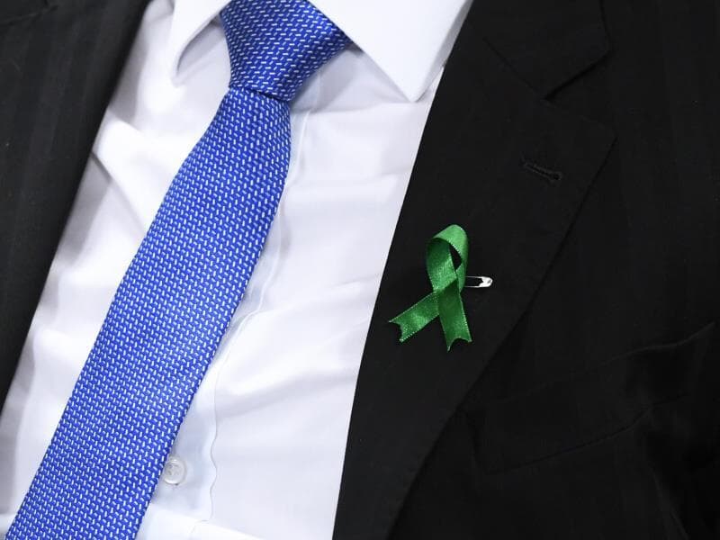 O laço verde é o símbolo da campanha Setembro Verde, iniciativa nacional para a conscientização da doação de órgãos e tecidos.  - Foto: Marcos Oliveira/Agência Senado