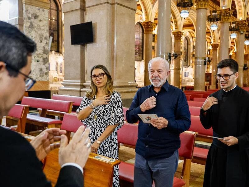 Lula estava acompanhado da primeira-dama, Janja. - Ricardo Stuckert/PR