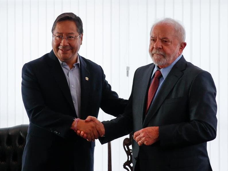 Lula vai se reunir novamente com o presidente da Bolívia, Luis Arce, nesta segunda-feira, em Imperatriz. - Pedro Ladeira/Folhapress