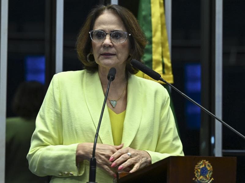 Senadora Damares Alves (Republicanos-DF) em discurso à tribuna. - Jefferson Rudy/Agência Senado