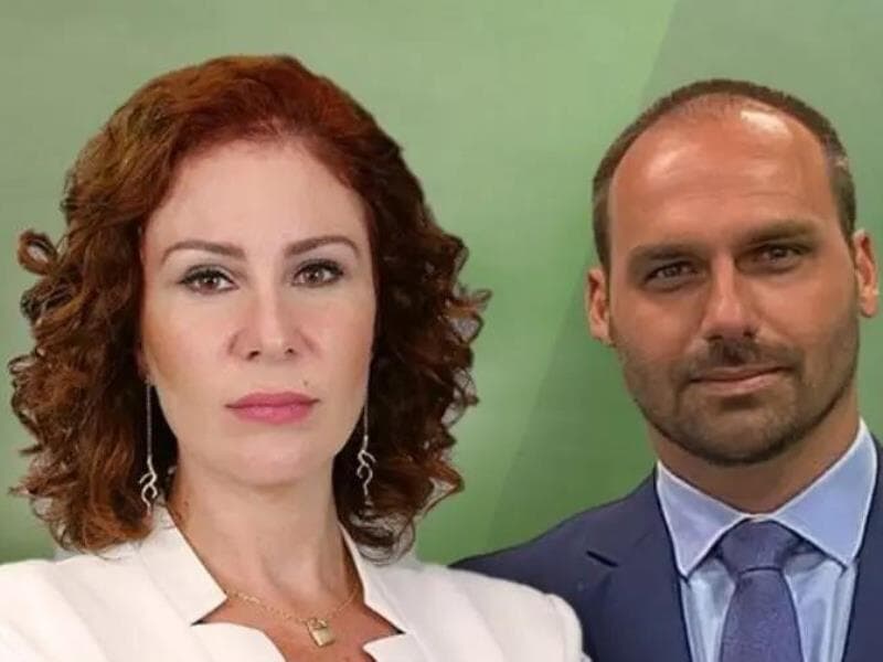 Carla Zambelli e Eduardo Bolsonaro mantêm os gabinetes em atividade mesmo fora do país. - Repprodução/PL