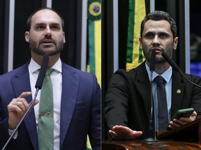 Cleitinho descartou apoio a Eduardo em 2026, preferindo governadores como Tarcísio de Freitas e Ratinho Jr. - Vinicius Loures/Câmara dos Deputados e Jefferson Rudy/Agência Senado
