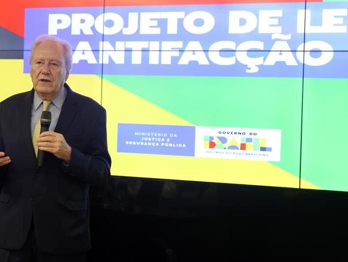 Lewandowski durante a apresentação do projeto antifacção em 22 de outubro de 2025. - Valter Campanato/Agência Brasil