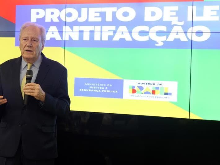 Lewandowski durante a apresentação do projeto antifacção em 22 de outubro de 2025. - Valter Campanato/Agência Brasil