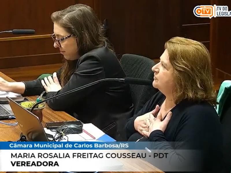 Vereadora Maria Rosalia Freitag Cousseau. - Reprodução/YouTube