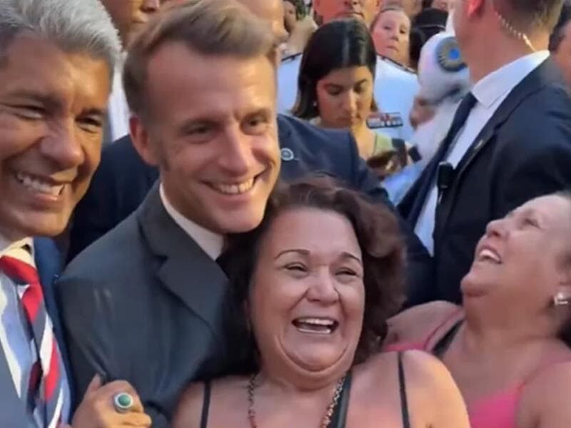 Presidente da França, Macron é tietado em Salvador e rende memes. - Reprodução/Redes sociais
