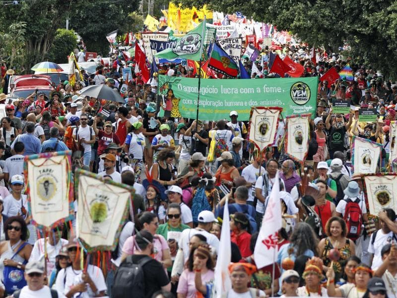 Mobilização cultural e política marcou participação popular na COP30.  - Bruno Peres/Agência Brasil