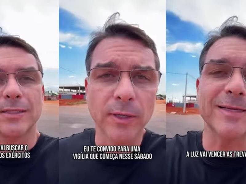 Vigília convocada por Flávio pesou para PF ver obstrução e risco de fuga. - Reprodução/Instagram
