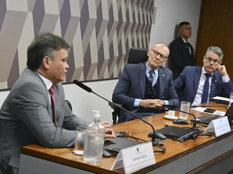 Lincoln Gakiya durante depoimento à CPI do Crime Organizado. - Edilson Rodrigues/Agência Senado