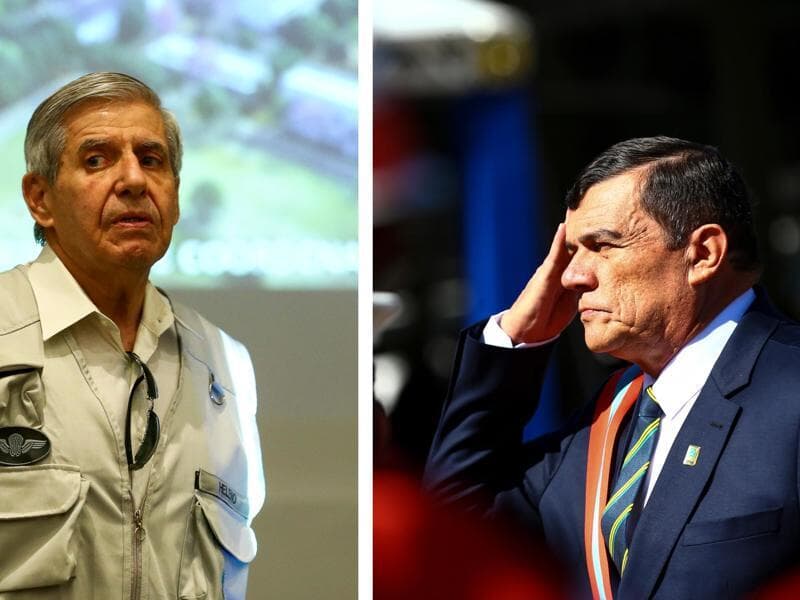 Augusto Heleno e Paulo Sérgio Nogueira foram ministros do GSI e da Defesa, respectivamente. - Marcelo Camargo/Agência/Montagem Congresso em Foco