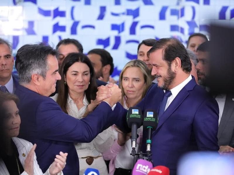 Ciro Nogueira e Antônio de Rueda celebram a criação da superfederação União Progressista. - Ascom/PP