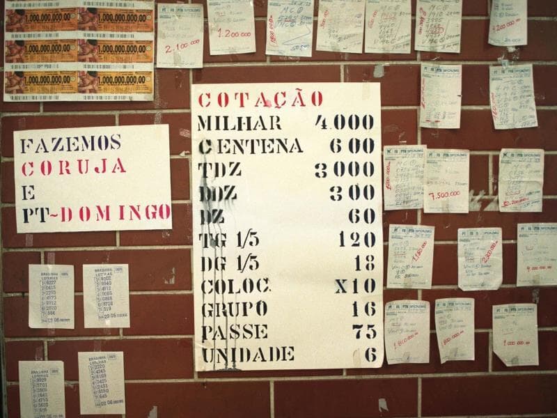 Tabela com resultados do jogo do bicho. - Luiz Carlos Murauskas/Folhapress