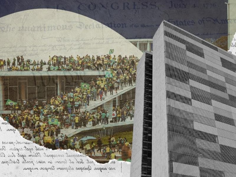 Atos antidemocráticos ocorreram em 8 de janeiro de 2023. - Arte Congresso em Foco