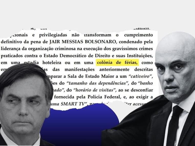 Moraes usou termo de Bolsonaro em decisão: "não é colônia de férias". - Arte Congresso em Foco