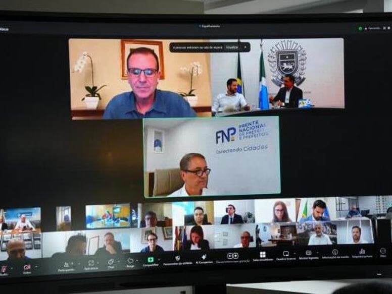 Titulares e suplentes indicados pela FNP foram definidos em reunião virtual conduzida pelo prefeito do Rio, Eduardo Paes. - Ascom/FNP