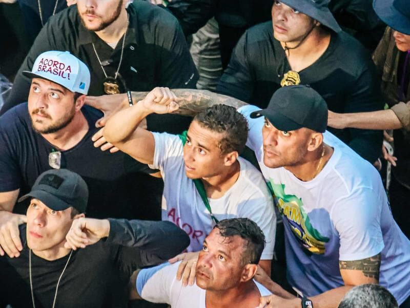 Mau tempo na capital adiou em mais de duas horas a conclusão do ato de Nikolas Ferreira. - Claudio Santos /Fotoarena/Folhapress