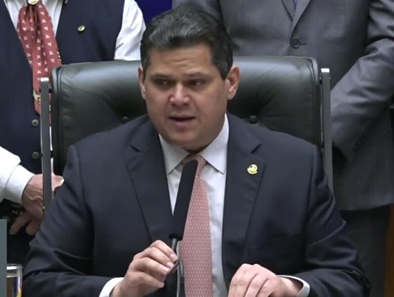 Davi Alcolumbre, presidente do Congresso e do Senado, durante a abertura do ano legislativo. - Reprodução/YouTube