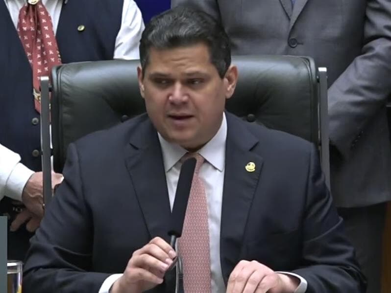 Davi Alcolumbre, presidente do Congresso e do Senado, durante a abertura do ano legislativo. - Reprodução/YouTube