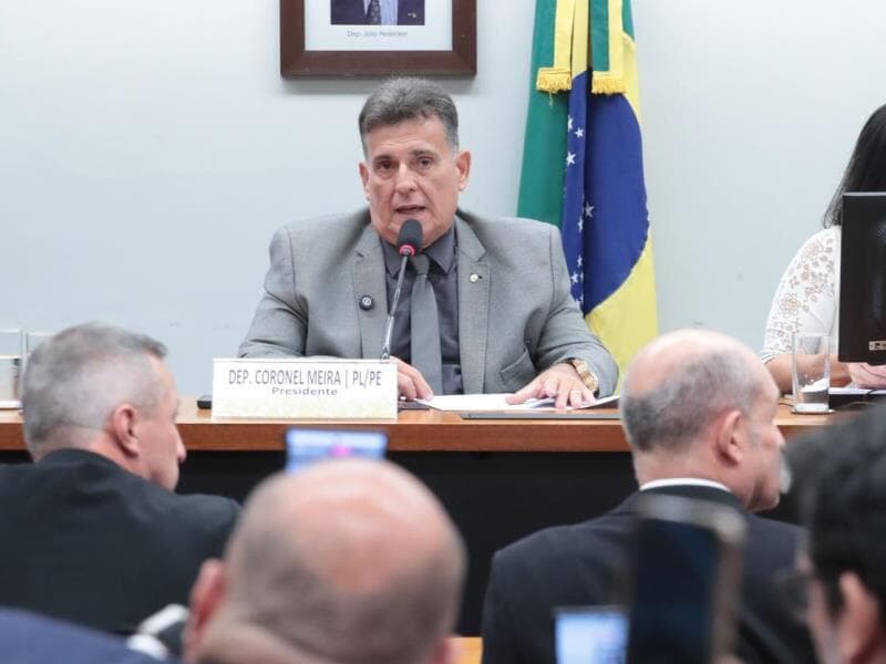 Coronel Meira na reunião de instalação da Comissão de Segurança Pública.  - Bruno Spada/Câmara dos Deputados