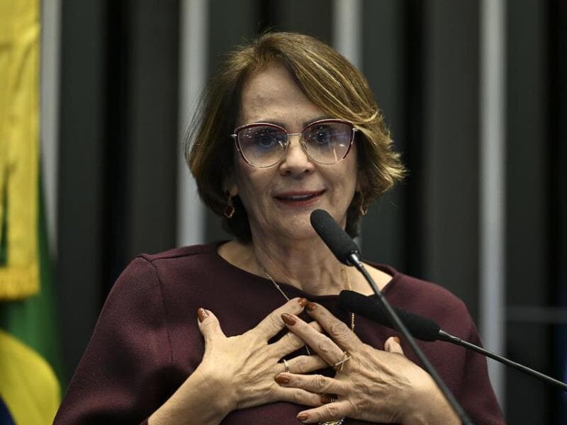 Damares Alves também ressaltou preocupação com os casamentos infantis no país.  - Saulo Cruz/Agência Senado