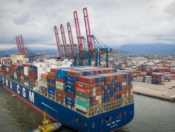 Porto de Santos, o maior hub de exportações do Brasil. - Divulgação/Porto de Santos