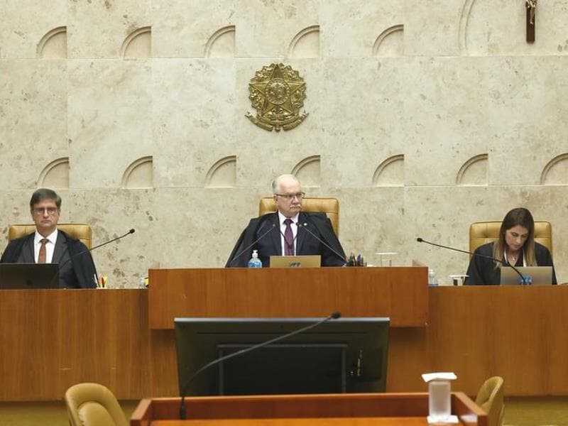 No primeiro dia de julgamento, a Corte ouviu as sustentações orais das partes envolvidas.' - Luiz Silveira/STF