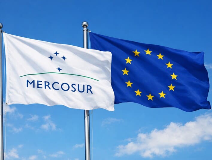 Acordo histórico ainda depende de ratificação dos parlamentos dos dois blocos e de países-membros. - IA/ChatGpt