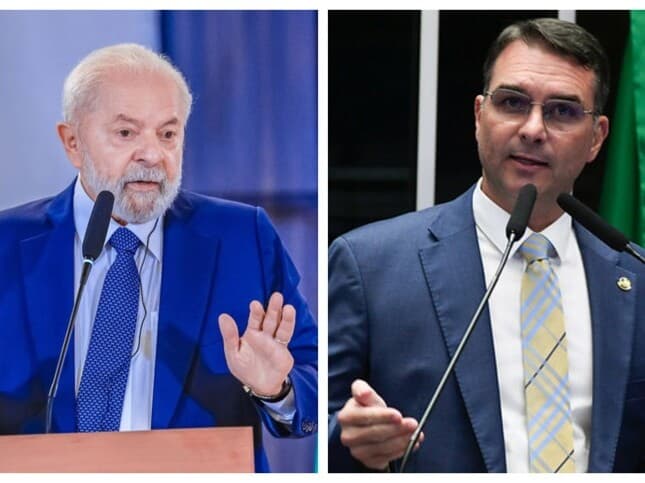 Lula e Flávio seguem à frente na disputa presidencial, de acordo com pesquisa. - Ricardo Stuckert/PR e Jefferson Rudy/Agência Senado | Montagem Congresso em Foco