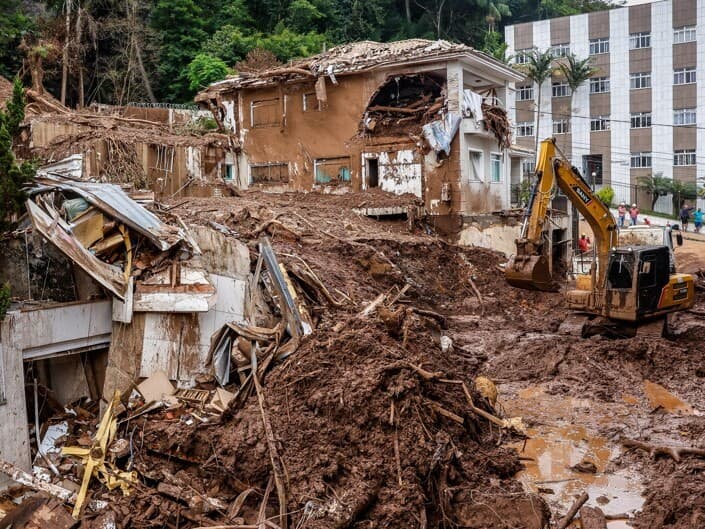 Cenário de destruição em Juiz de Fora, cidade fortemente afetada pelas chuvas nas últimas semanas. - Tânia Rêgo/Agência Brasil