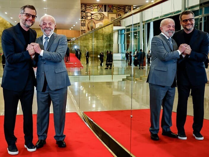 Lula recebeu parte do elenco e da equipe técnica de "O Agente Secreto" em agosto do ano passado no Palácio da Alvorada. Sessão de cinema privada teve a presença de Wagner Moura, protagonista do filme e indicado ao Oscar de Melhor Ator. - Ricardo Stuckert/PR