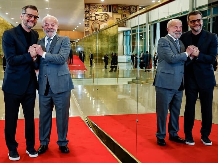 Lula recebeu parte do elenco e da equipe técnica de "O Agente Secreto" em agosto do ano passado no Palácio da Alvorada. Sessão de cinema privada teve a presença de Wagner Moura, protagonista do filme e indicado ao Oscar de Melhor Ator. - Ricardo Stuckert/PR