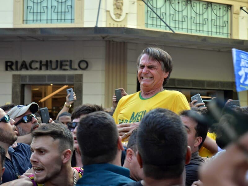 Bolsonaro sofreu atentado durante ato de campanha em Juiz de Fora em 2018. - Raysa Leite/Folhapress