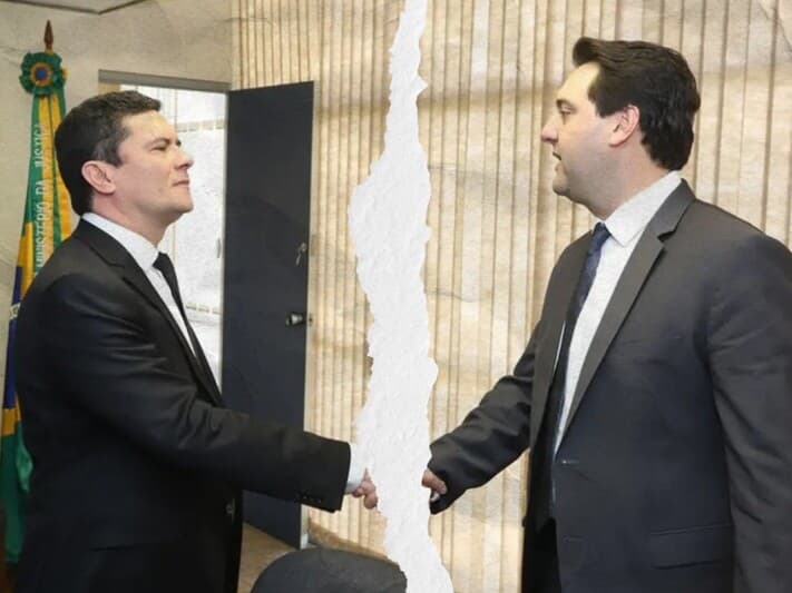 Agora adversários, Sergio Moro e Ratinho Junior se apoiaram nas eleições de 2022. - Rodrigo Félix Leal/ANPr | Montagem Congresso em Foco