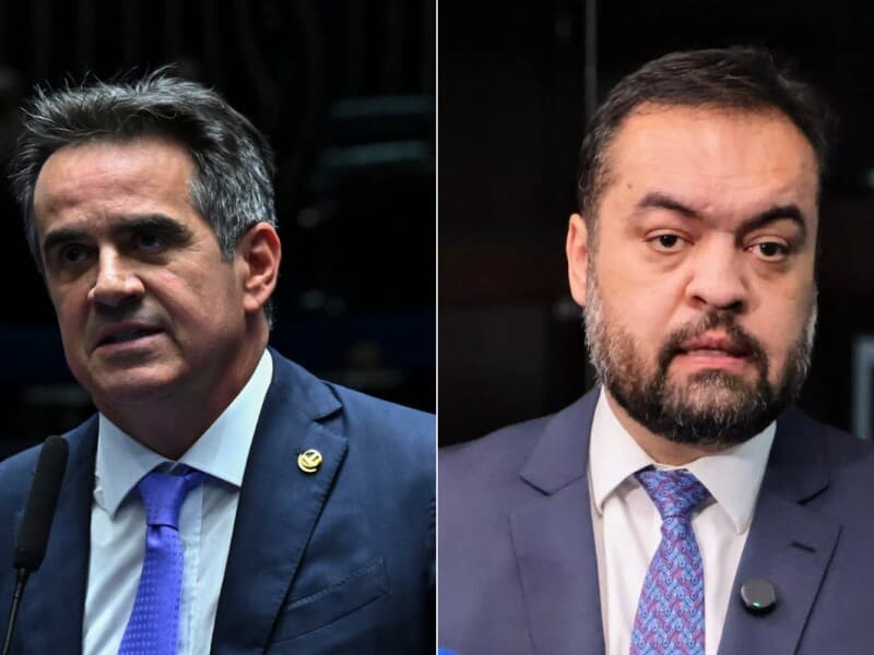 Ciro Nogueira (à esquerda) disse acompanhar a trajetória de Cláudio Castro (à direita) e que ele é bem-vindo na Federação União-PP. - Jefferson Rudy/Agência Senado/governo do RJ