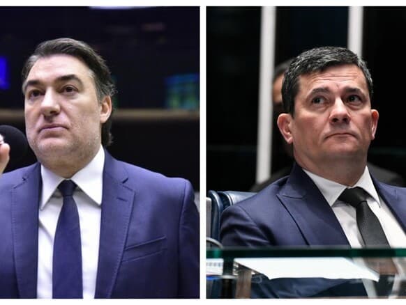 Giacobo deixou a presidência do PL no Paraná e se desfiliou do partido após 24 anos, em protesto contra a filiação de Sergio Moro, a quem chamou de "traidor". - Zeca Ribeiro/Agência Câmara e Jefferson Rudy/Agência Senado